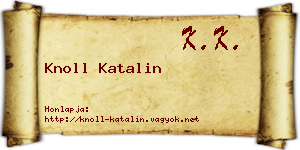 Knoll Katalin névjegykártya